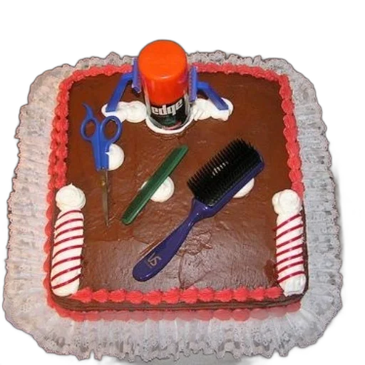 food, barber-themed, cake, razor, brush, other, tools, top transparent PNG cut-out