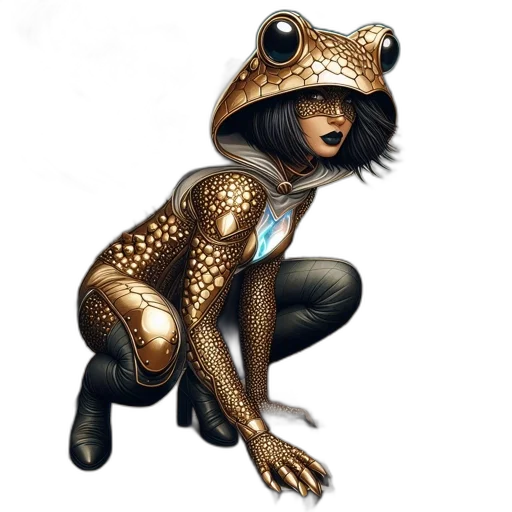 creature, animal, jewelry, dress, concept art, fantasy art, comic book art, photorealistic transparent PNG cut-out