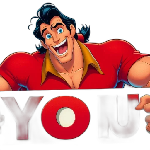 3d render, comic book art, animated, character, muscular, man, dark, hair transparent PNG cut-out