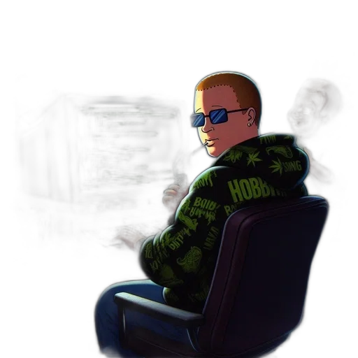 jacket, robot, furniture, face, concept art, comic book art, cartoon, pixel art transparent PNG cut-out