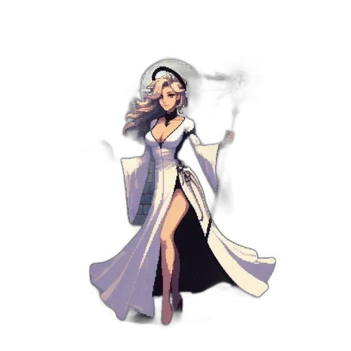 staff, dress, weapon, sword, concept art, fantasy art, pixel art, comic book art transparent PNG cut-out
