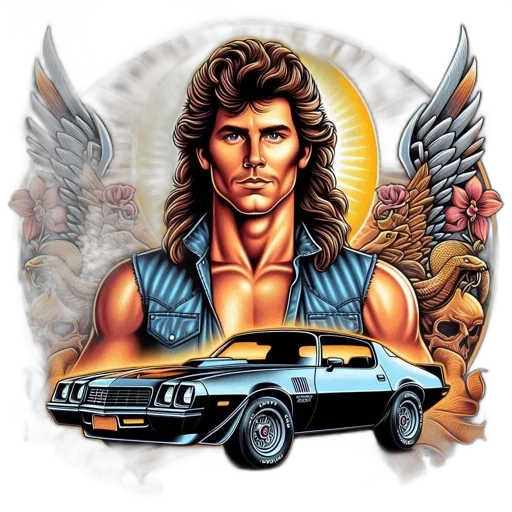car, comic book art, concept art, photorealistic, cartoon, man, wavy, brown transparent PNG cut-out