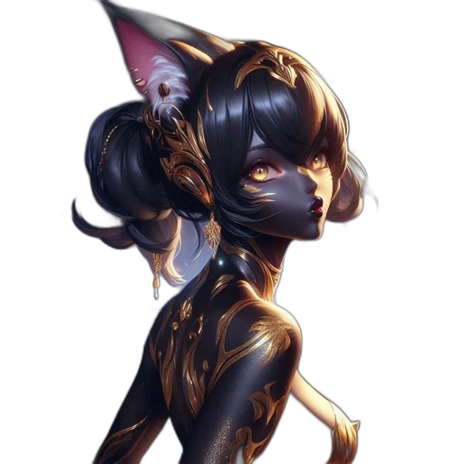 mask, staff, robot, dress, fantasy art, concept art, 3d render, anime transparent PNG cut-out
