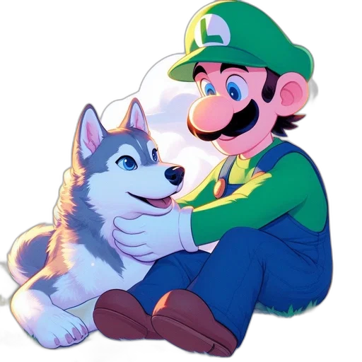 animal, creature, hat, pixel art, watercolor, concept art, vaporwave, green transparent PNG cut-out