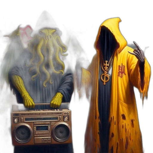 jacket, dress, concept art, cyberpunk, 3d render, fantasy art, fog, golden transparent PNG cut-out