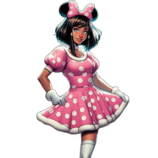 dress, staff, concept art, cartoon, comic book art, anime, young, woman transparent PNG cut-out