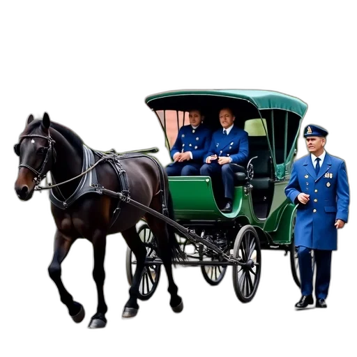 staff, car, furniture, animal, photorealistic, concept art, horse-drawn, carriage transparent PNG cut-out