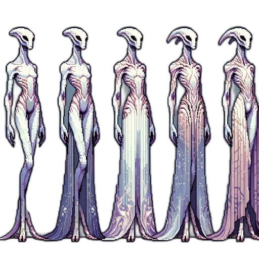 dress, concept art, fantasy art, comic book art, watercolor, outer space, pastel, blue transparent PNG cut-out