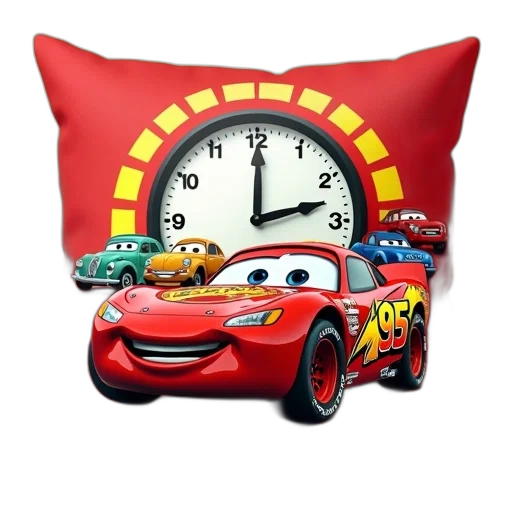 car, furniture, 3d render, photorealistic, concept art, cartoon, red, pillow transparent PNG cut-out