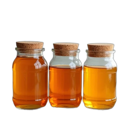 bottle, three, jars, filled transparent PNG cut-out