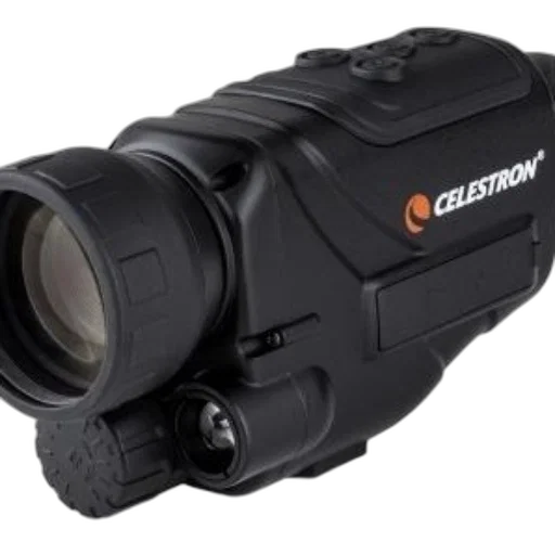 weapon, black, celestron, night, vision, device, lens, left transparent PNG cut-out