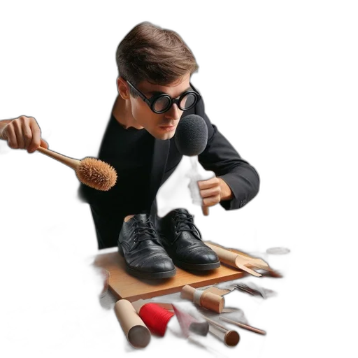 shoes, staff, weapon, 3d render, photorealistic, concept art, man, suit transparent PNG cut-out