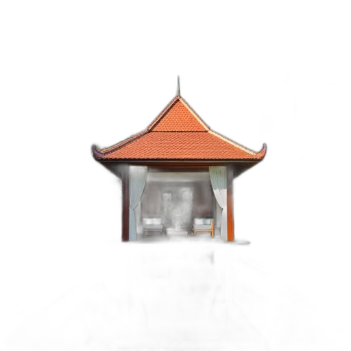 building, umbrella, staff, furniture, 3d render, photorealistic, concept art, pixel art transparent PNG cut-out