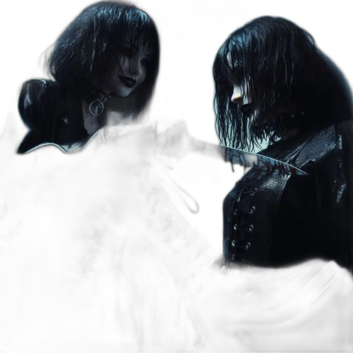 mask, face, creature, hair, concept art, photorealistic, fantasy art, 3d render transparent PNG cut-out