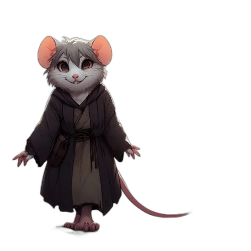 animal, staff, jacket, creature, concept art, 3d render, fantasy art, pixel art transparent PNG cut-out