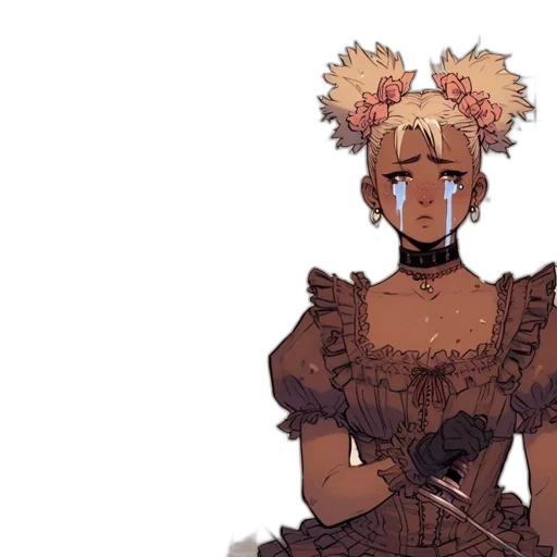 dress, crown, mask, staff, concept art, pixel art, anime, fantasy art transparent PNG cut-out