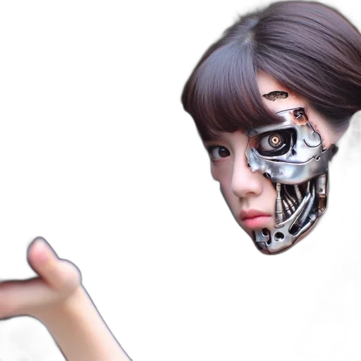 robot, mask, face, cyberpunk, 3d render, photorealistic, concept art, young transparent PNG cut-out