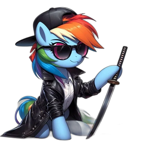 staff, jacket, cyberpunk, vaporwave, cartoon, concept art, rainbow, dash transparent PNG cut-out