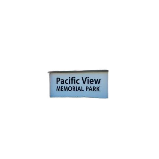 large, sign, words, pacific, view, memorial, park, displayed transparent PNG cut-out