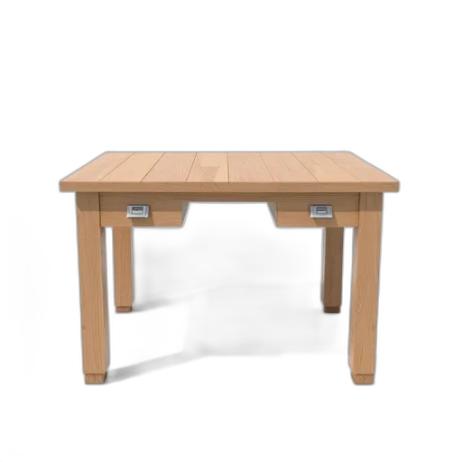 furniture, 3d render, wooden, desk, flat, top, four, legs transparent PNG cut-out