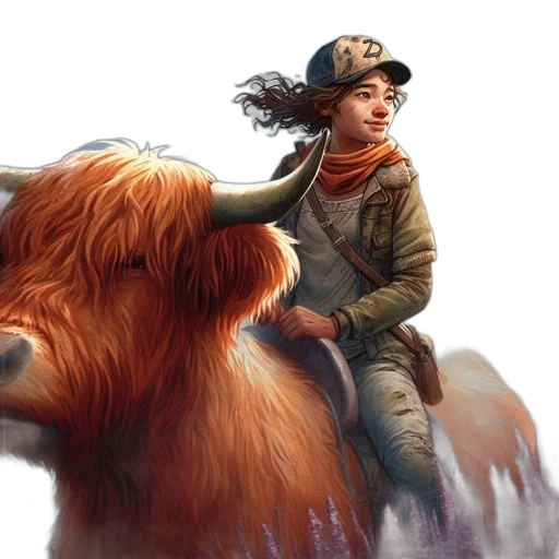 animal, fantasy art, concept art, photorealistic, oil painting, young, person, likely transparent PNG cut-out