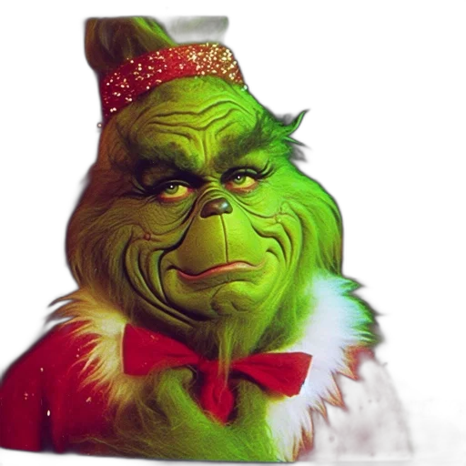 face, 3d render, photorealistic, concept art, grinch, famous, character, seuss transparent PNG cut-out