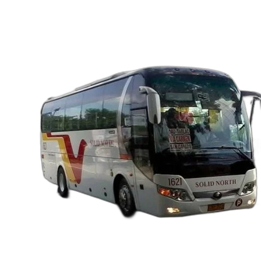 staff, 3d render, photorealistic, white, bus, words, solid, north transparent PNG cut-out
