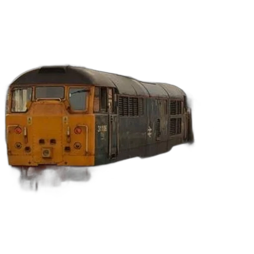 photorealistic, 3d render, vintage, train, yellow, blue, colors, traveling transparent PNG cut-out