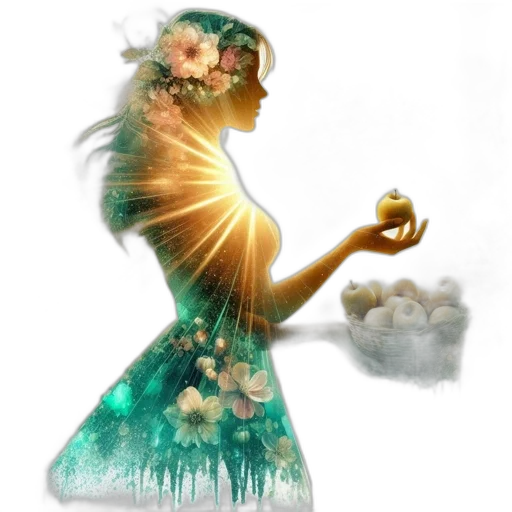dress, flower, jewelry, crown, fantasy art, concept art, photorealistic, 3d render transparent PNG cut-out