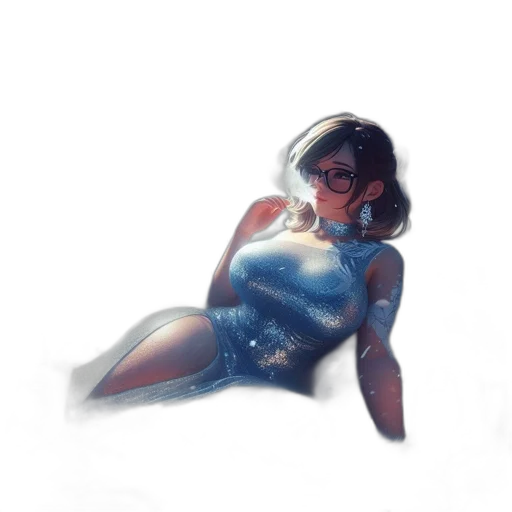 dress, robot, comic book art, concept art, fantasy art, pixel art, outer space, neon lights transparent PNG cut-out
