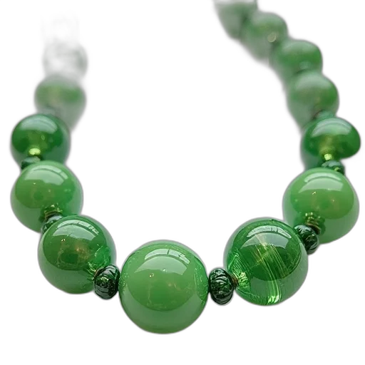 jewelry, green, necklace, made, beads, light, peridoil transparent PNG cut-out