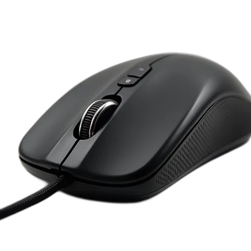 weapon, 3d render, photorealistic, black, computer, mouse, textured, surface transparent PNG cut-out