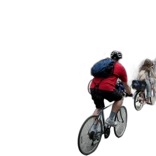 3d render, concept art, group, people, bicycles, ride, down, street transparent PNG cut-out