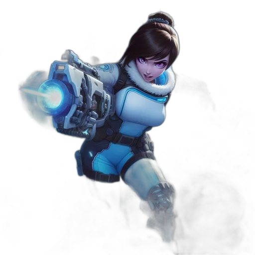robot, weapon, staff, face, concept art, 3d render, fantasy art, cyberpunk transparent PNG cut-out