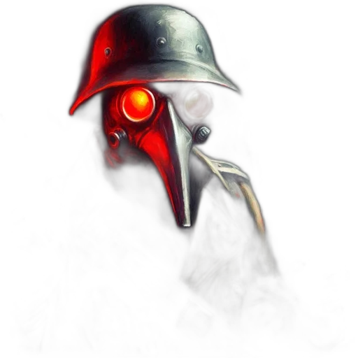 mask, hat, weapon, robot, concept art, fantasy art, pixel art, photorealistic transparent PNG cut-out