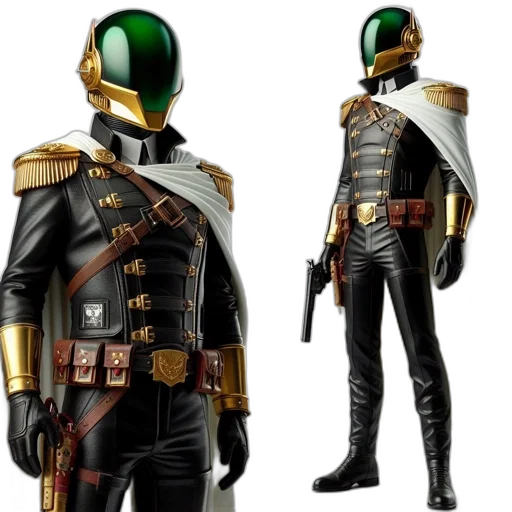 concept art, 3d render, detailed, rendering, armored, character, green, helmet transparent PNG cut-out