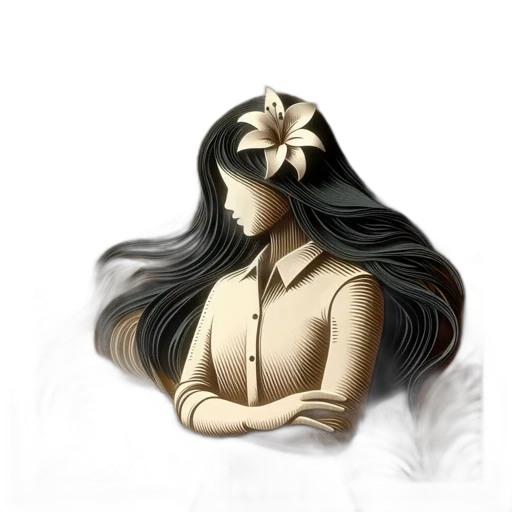 hair, mask, jewelry, flower, fantasy art, photorealistic, anime, concept art transparent PNG cut-out