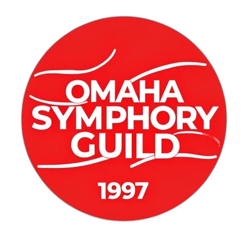 omaha, symphony, guild, logo, displayed, red, circle, containing transparent PNG cut-out
