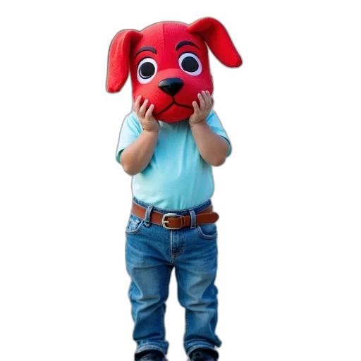 mask, animal, creature, face, 3d render, concept art, photorealistic, red transparent PNG cut-out