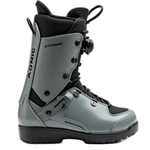 shoes, close-up, single, snowboard, boot, binding, attached, featuring transparent PNG cut-out