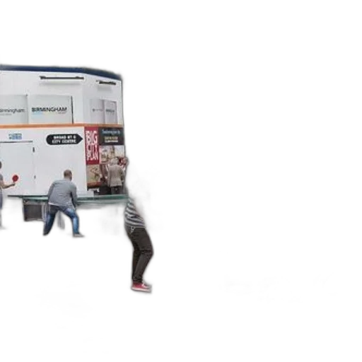 car, shoes, staff, robot, 3d render, concept art, city street, people transparent PNG cut-out