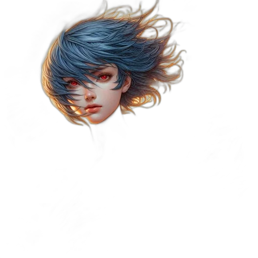 hair, face, mask, creature, photorealistic, watercolor, fantasy art, concept art transparent PNG cut-out