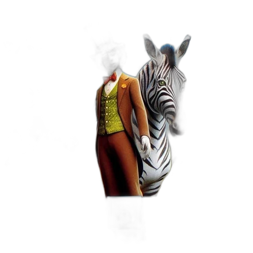 animal, jacket, creature, dress, concept art, 3d render, photorealistic, vaporwave transparent PNG cut-out