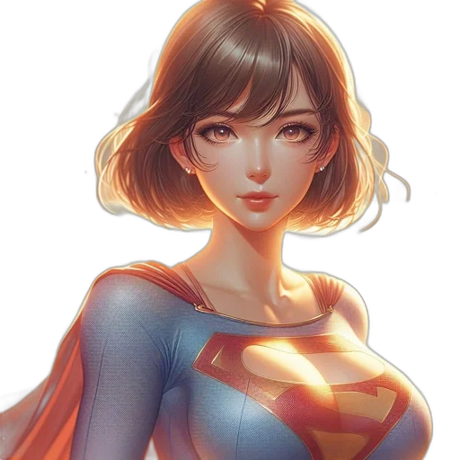 face, dress, comic book art, concept art, fantasy art, photorealistic, colorful, confident transparent PNG cut-out