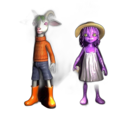 hat, mask, dress, staff, concept art, 3d render, pixel art, fantasy art transparent PNG cut-out