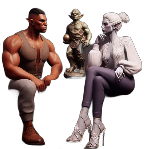 creature, concept art, 3d render, fantasy art, pixel art, outer space, earth tones, dark transparent PNG cut-out
