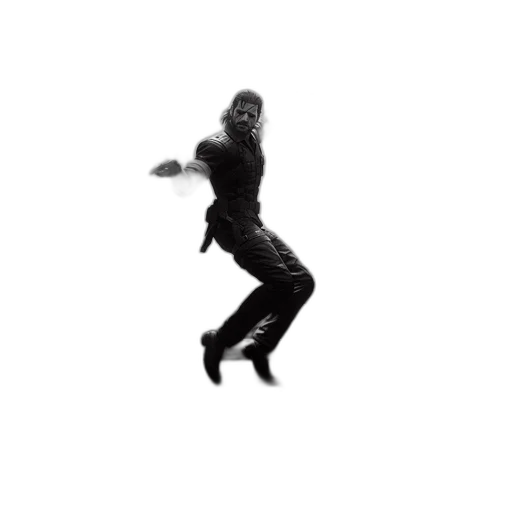 dimly, lit, corridor, figure, leaps, falls, headlong, amid transparent PNG cut-out