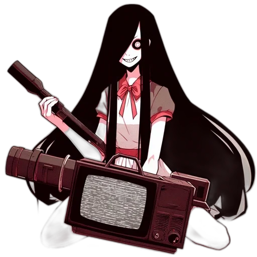 staff, weapon, robot, hair, pixel art, concept art, anime, cartoon transparent PNG cut-out