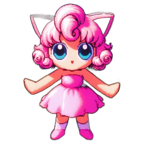 staff, dress, creature, animal, pixel art, anime, concept art, 3d render transparent PNG cut-out