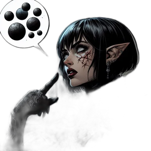 staff, comic book art, concept art, fantasy art, photorealistic, dark, gothic-themed, illustration transparent PNG cut-out